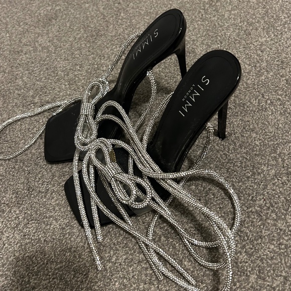 Simmi London black rhinestone heels - Picture 1 of 2
